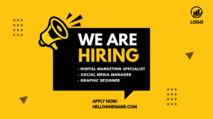 Orange Job Hiring Announcement Message Twitter Template