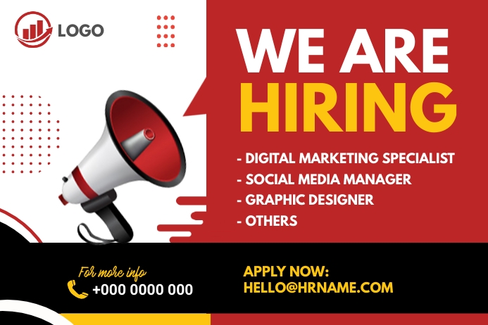 We are hiring ad Banner 4' × 6' template