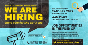 Blå Job Hiring Event Facebook Shared Image Template
