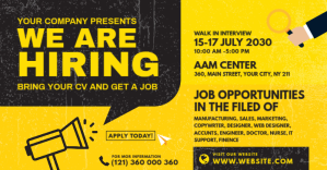 黄色 Job Fair Facebook Shared Image Template