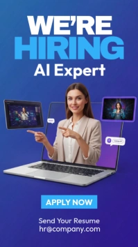 We Are Hiring ai expart Instagram Story template