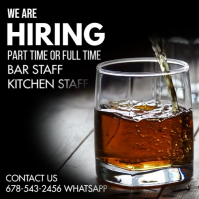 We are Hiring Bar Restaurant Instagram Post Wpis na Instagrama template