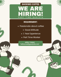 we are hiring barista Instagram Portrait template