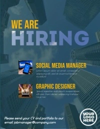We are hiring cloudy sky video animation Flyer (US Letter) template