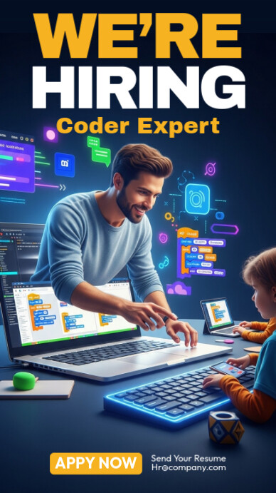 We Are Hiring coding Expert Instagram Story template