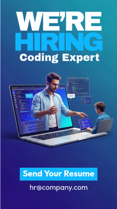 We Are Hiring coding Expert Instagram Story template