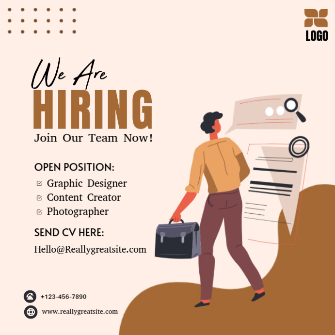 We Are Hiring Сообщение Instagram template