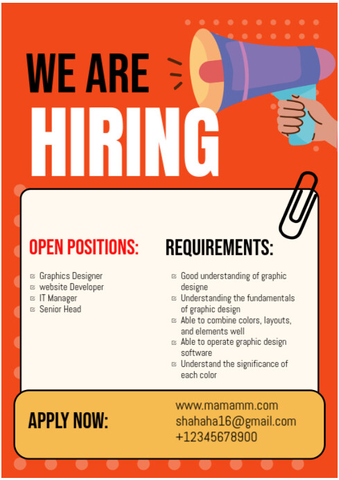 We are hiring A4 template