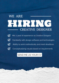 Blue Job Hiring A4 Template