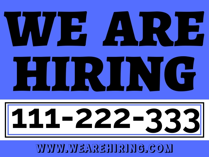 We Are Hiring Yard Sign template