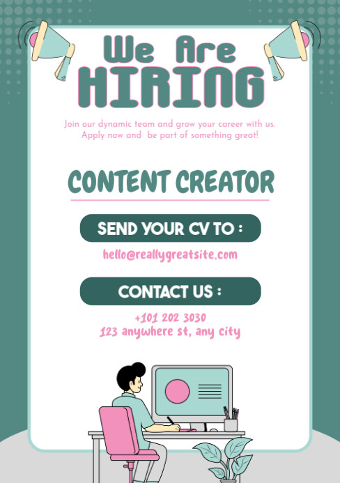 We Are Hiring A5 template