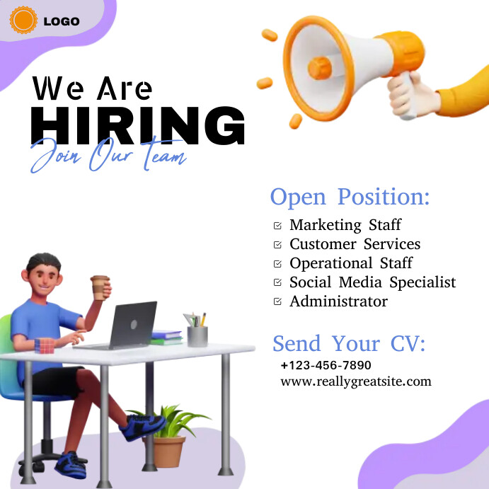 White Job Hiring Instagram Ad Template | PosterMyWall