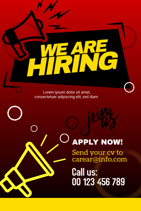 We are hiring Баннер 4' × 6' template