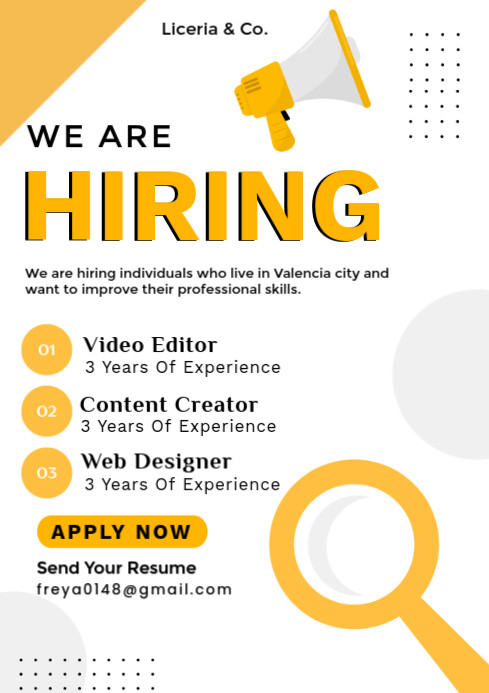 We are hiring A4 template