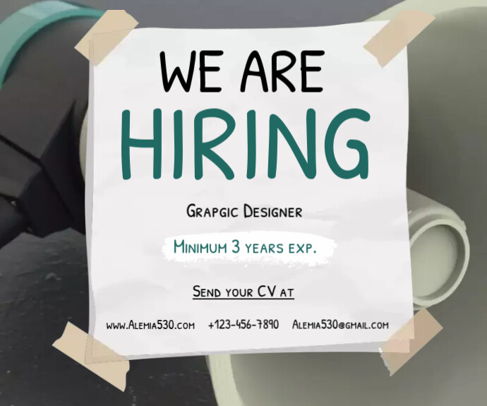 We Are Hiring Persegi Panjang Sedang template