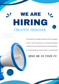 White Job Hiring A4 Template