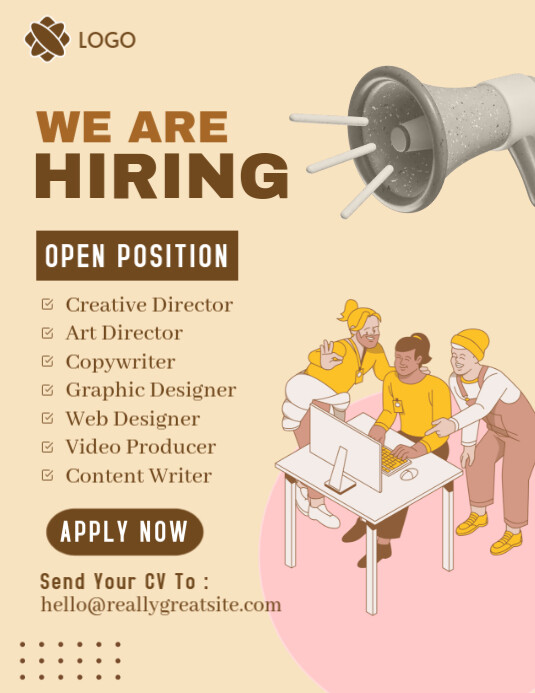 Yellow Job Hiring Flyers Template | PosterMyWall