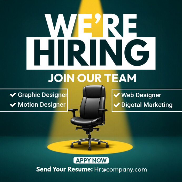 we are hiring Instagram 帖子 template