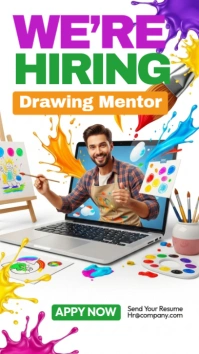 We Are Hiring Drawing Mentor Digital Display (9:16) template