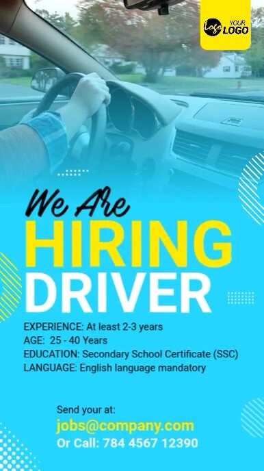 We Are Hiring Driver Ad Template | PosterMyWall