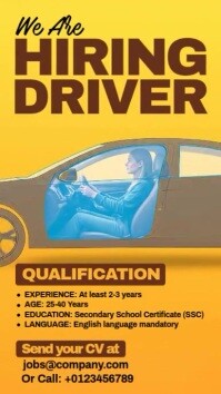We Are Hiring Driver Instagram Story template