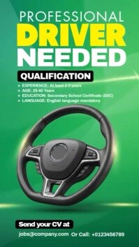 We Are Hiring Driver Instagram Story template