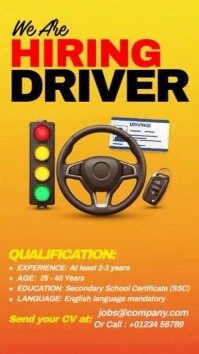 We Are Hiring Driver Digitalt display (9:16) template