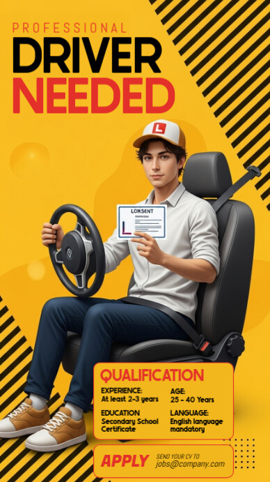 We Are Hiring Driver Digital Display (9:16) template
