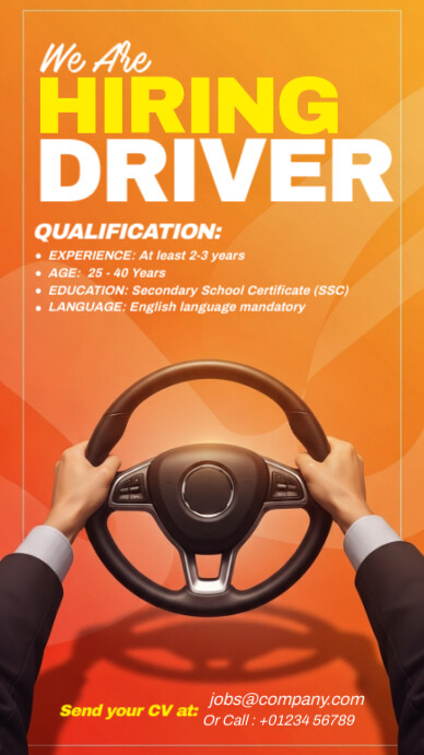 We Are Hiring Driver Digital Display (9:16) template