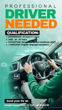 We Are Hiring Driver Instagram Story template