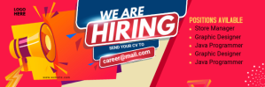 Red We Are Hiring Email Header Nagłówek wiadomości e-mail Template