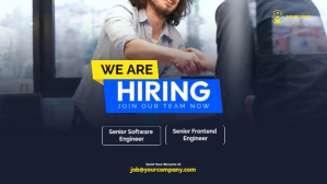 We are Hiring Flyer, recruit Digital Display Digitale Vertoning (16:9) template