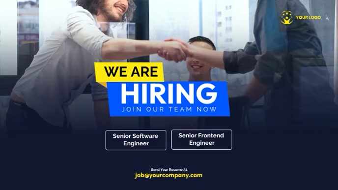 We are Hiring Flyer, recruit Digital Display Ekran reklamowy (16:9) template