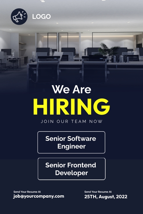 We are Hiring Flyer, recruit poster template