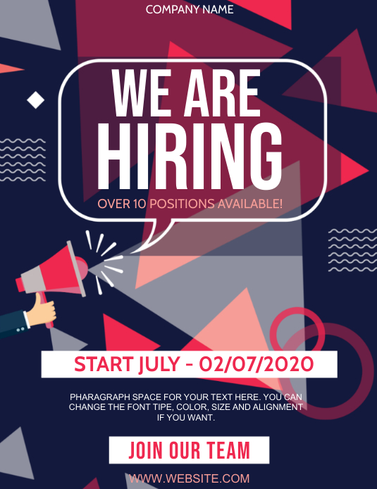 Copy of WE ARE HIRING FLYER AD Template PosterMyWall