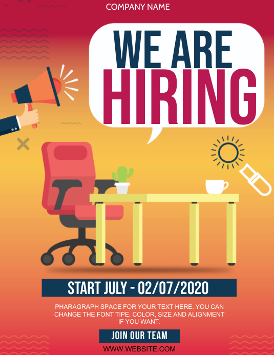 Copy of WE ARE HIRING FLYER AD Template PosterMyWall