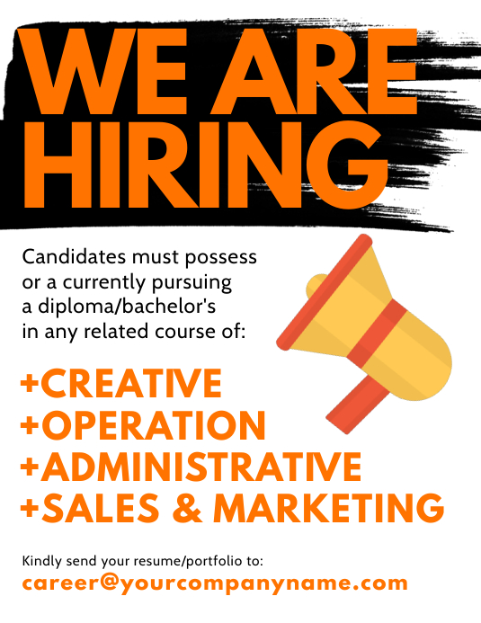 We Are Hiring Flyer Template PosterMyWall