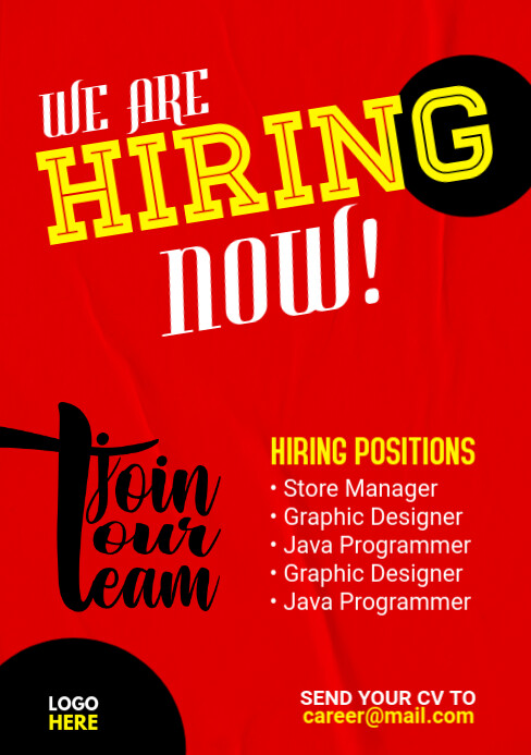 We Are Hiring Flyer A5 template