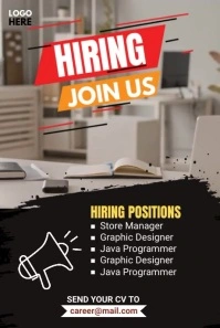 We Are Hiring Flyer Grafika na Pinterest template