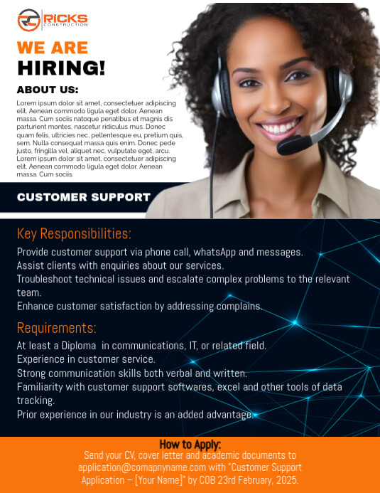 We are Hiring flyer Pamflet (VSA Brief) template