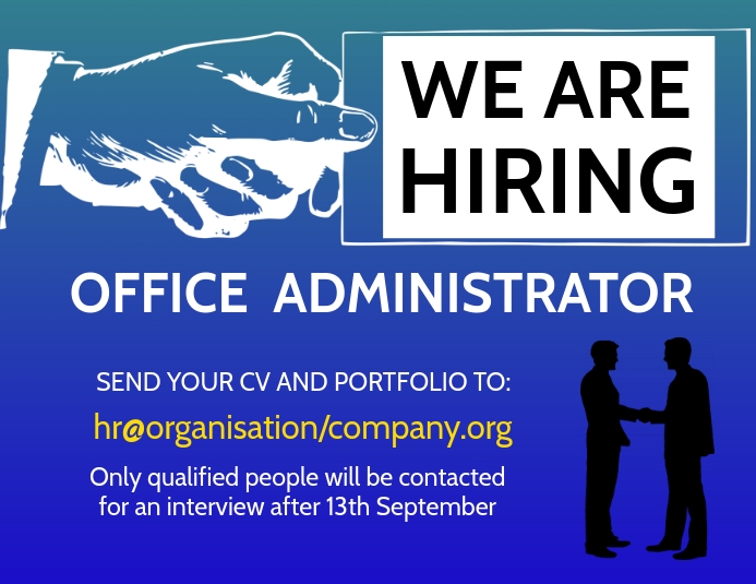 We are hiring flyer template PosterMyWall