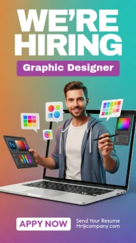 We Are Hiring Graphic Designer Digital Display (9:16) template