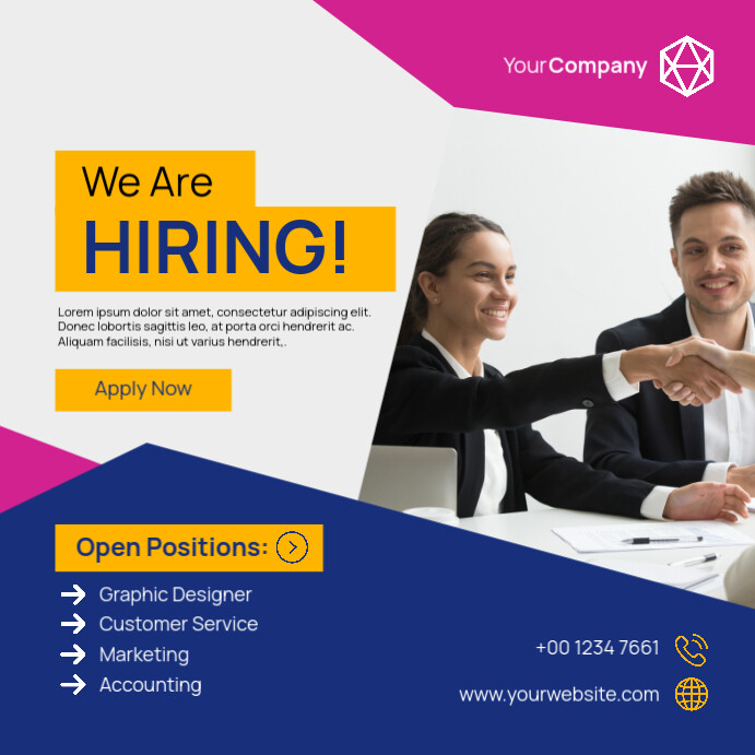 We Are Hiring Instagram Post template