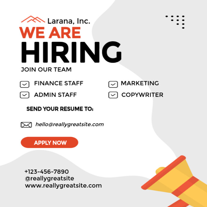 We Are Hiring Instagram Post template