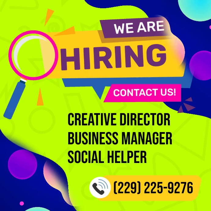 We Are Hiring Instagram Post Wpis na Instagrama template