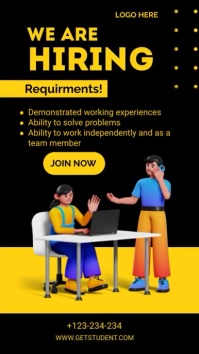 Job Reel Example We Are Hiring Instagram Reel Template | PosterMyWall