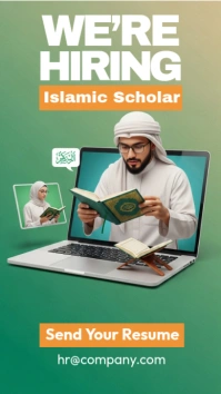We Are Hiring islamic scholar Instagram Story template
