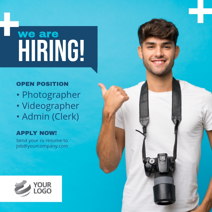 We are Hiring Job Photographer Instagram Post Template | PosterMyWall