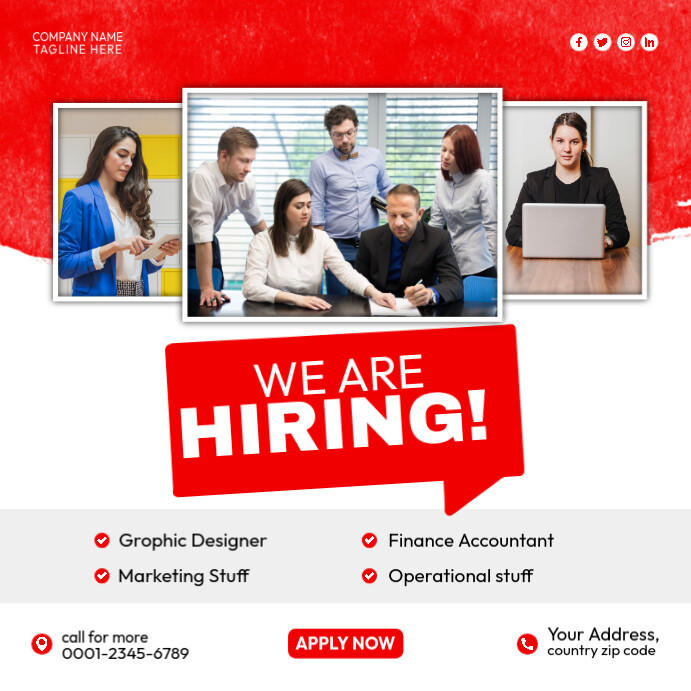 we-are-hiring-job-template Publicação no Instagram