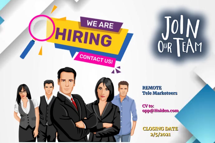 We are Hiring Jobs Póster template